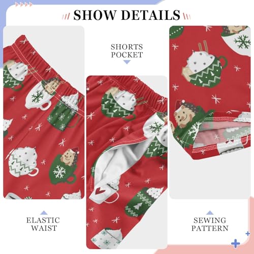 ZZXXB Hedgehog and Coffee Boys Long Pants Soft Trousers Elastic Waist Kids Lounge Bottoms with Pockets S-XL4