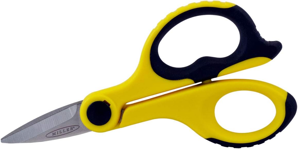 Miller KS-2 Fiber Optic Kevlar Scissors with Belt Loop Pouch, Easily Portable Utility Scissors for Working Electricians and Technicians, 6.0 Inches, 2.8 Ounces