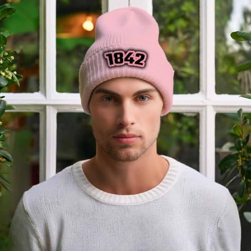 Bonnet 1842 rose bébé en maille premium à revers