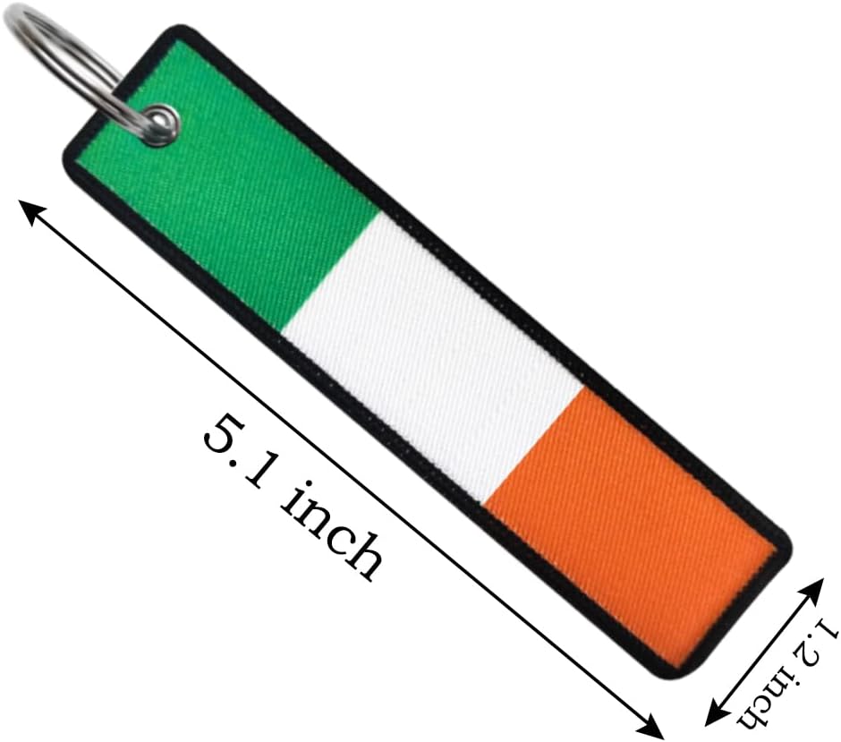 JAVD Ireland Flag Keychain Tag with Key Ring- Keys, Cars, Motorcycles, Backpacks, Luggage and Gifts - EDC (3 Pack) - Image 2