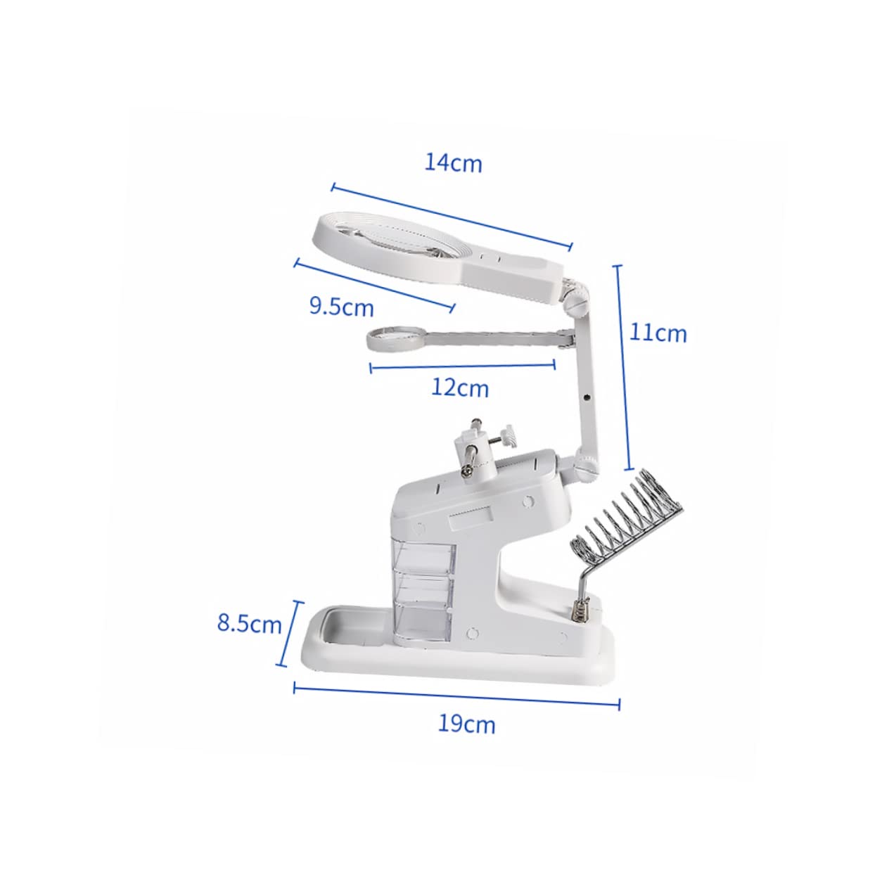 LALAFINA LED Light Magnifier Soldering Station with Alligator Clips Magnification Stable Base for Electronics Work for Hobbyists and DIY Projects