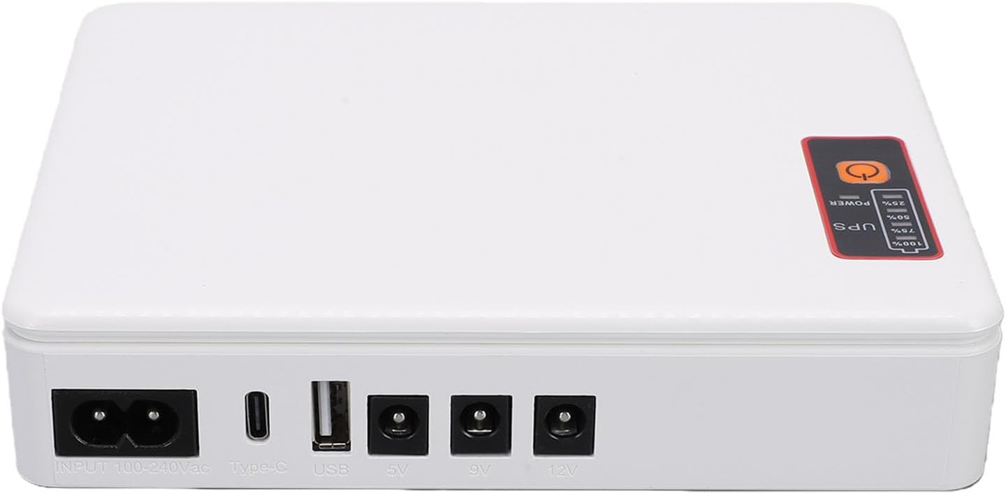 Headerbs 12000mAh Mini UPS DC UPS Battery Backup 18W Uninterruptible Power Supply with 5V 9V 12V Outputs for Router Modem Security Camera (US Plug)