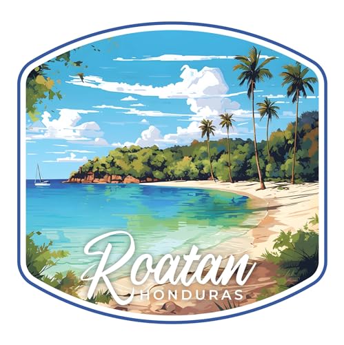 Imán decorativo Roatan Honduras diseño cuadrado 2 pulgadas miniatura 1