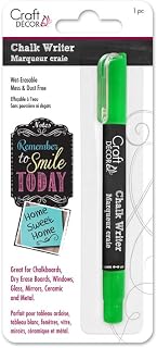 Multicraft Imports Chalk Writer, Mess Free, Wet-erasable marker for many surfaces - Amazing Vibrant Color, Neon Green