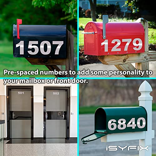 image for iSYFIX Reflective Vinyl Numbers Stickers – 6 Inch Self Adhesive (2 S