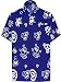 Produktbild LA LEELA Herren Happy Halloween kostüm StrandHawaiihemd Hemd Party Festliche Hawaii Front-Tasche Hemd Blau_W189 5XL