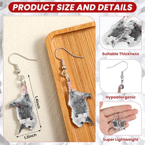 Sureio 8 Pairs Hillbilly Bash Earrings Funny Possum Acrylic Dangling Jewelry Tacky Trailer Park Party Trash Bash Attire Halloween Country Costume3