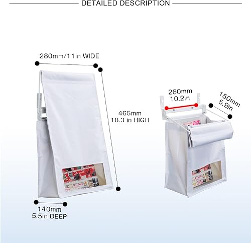 Miniatura 3 de Indoor Wall Mount Mail Catcher Bag Door Slot Post Box Basket Mail Boxes Organizer Security White