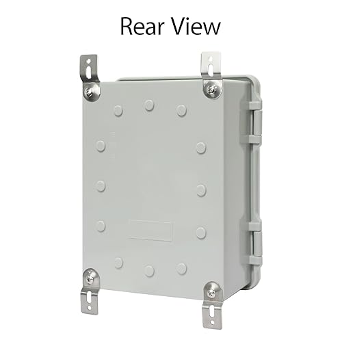 Vista 104 de Caja de conexiones IP65 impermeable de plástico ABS con bisagras, cubierta transparente de policarbonato, caja de proyectos eléctricos con placa