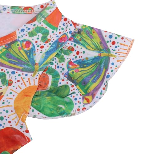 Toddler Girls Dress Cattle Cartoon Casual Print Dresses Flutter Sleeve Outfits 2-8Y3