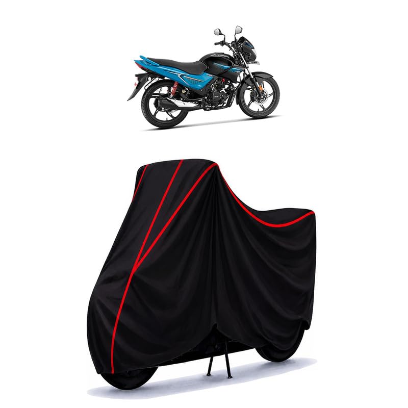 Image of Hero Glamour Water Resistant Bike Cover for All Motorcycles & Rain | Heavy Duty Taffeta Fabric | UV Protection, Dustproof, Scratchproof | All Weather Two Wheeler Body Cover with Elastic Bottom