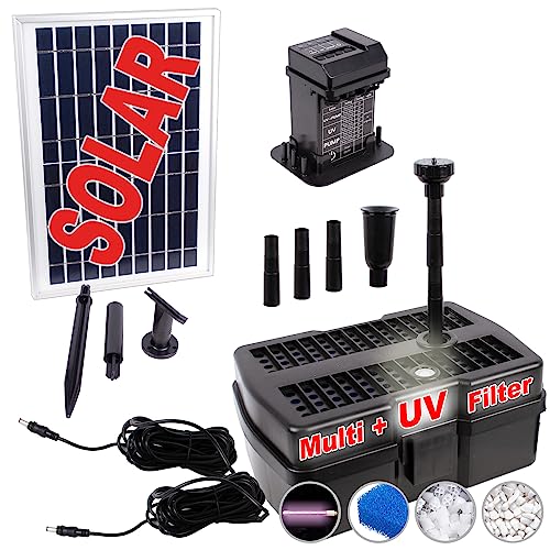 Filtre de bassin solaire innovant, pompe de bassin, fontaine solaire, ensemble de pompes solaires pour bassin de jardin, panneau solaire dans un cadre en...