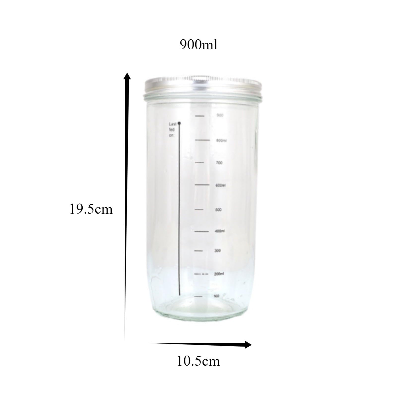 Contenitori Cucina, Glass Jars 3 Confezioni Di Barattoli Vetro Con Coperchi Sigillanti, Contenitori Segni Misurazione Muesli Domestica(10.5x19.5cm)