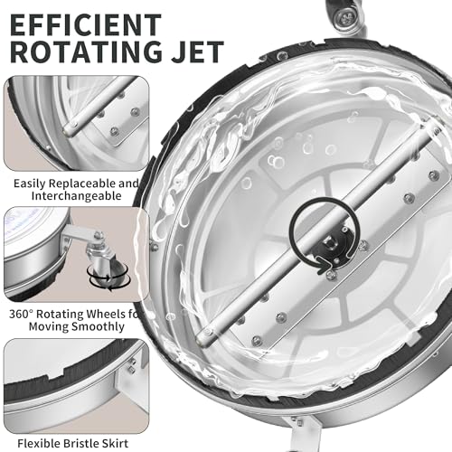 Image of LidoDola 30'' Pressure Washer Surface Cleaner with 4 Wheels - Stainless Steel Surface Cleaner for Pressure Washer Attachment for Concrete, Driveway, Patio, Sidewalk, Deck and Driveways