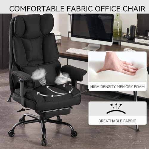 Efomao PLUS BIG AND TALL DESK CHAIR Fabric Office Chair, Big And Tall Office Chair 400 Lb Weight Capacity, High Back Executive Office Chair thumb #6