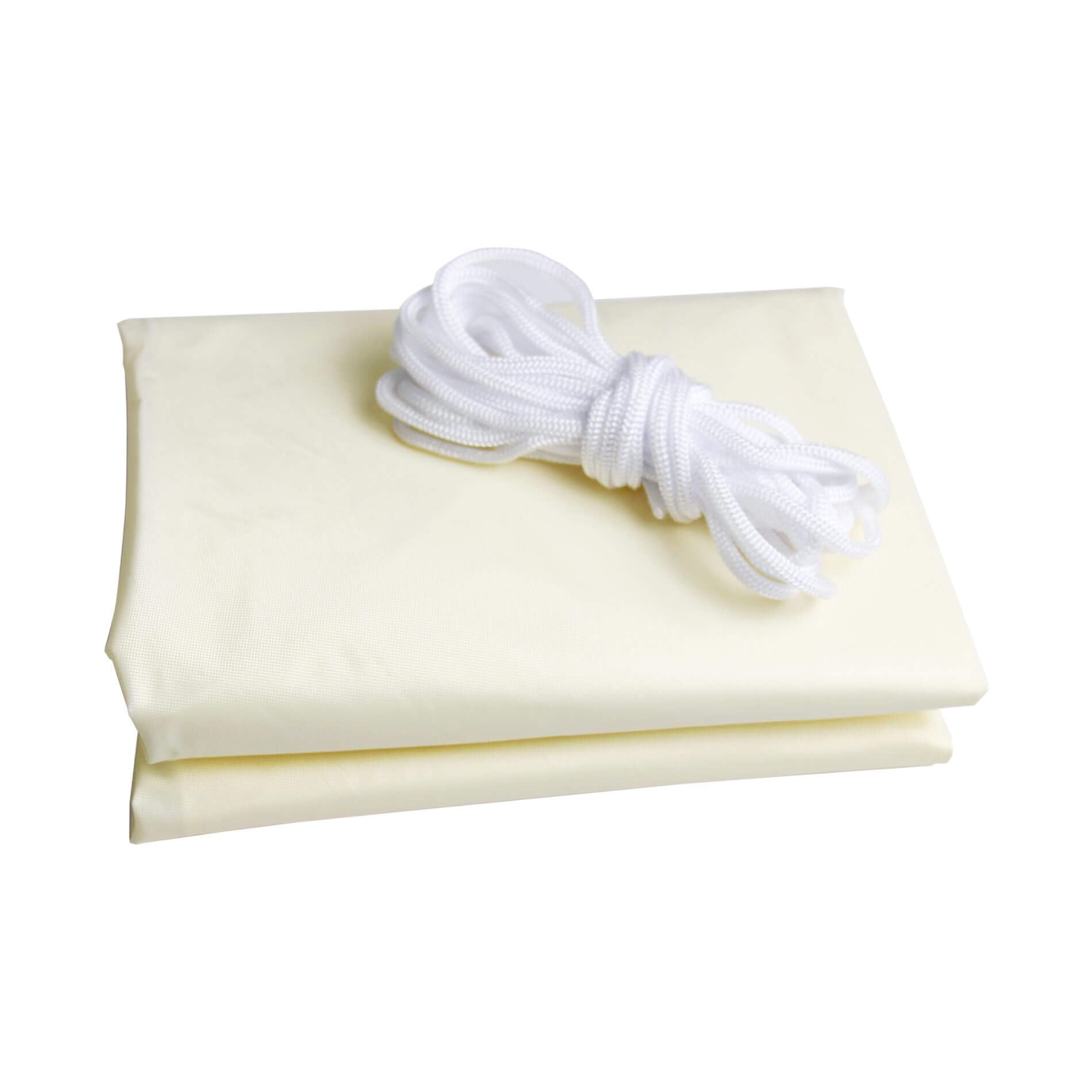 Rebecca Mobili Telo Ombreggiante Triangolare, Tenda a Vela Impermeabile, Bianco Crema, Poliestere, con Anelli e Corde, per Giardino Terrazzo - Misure: 5x5x5 mt - Art. RE6974