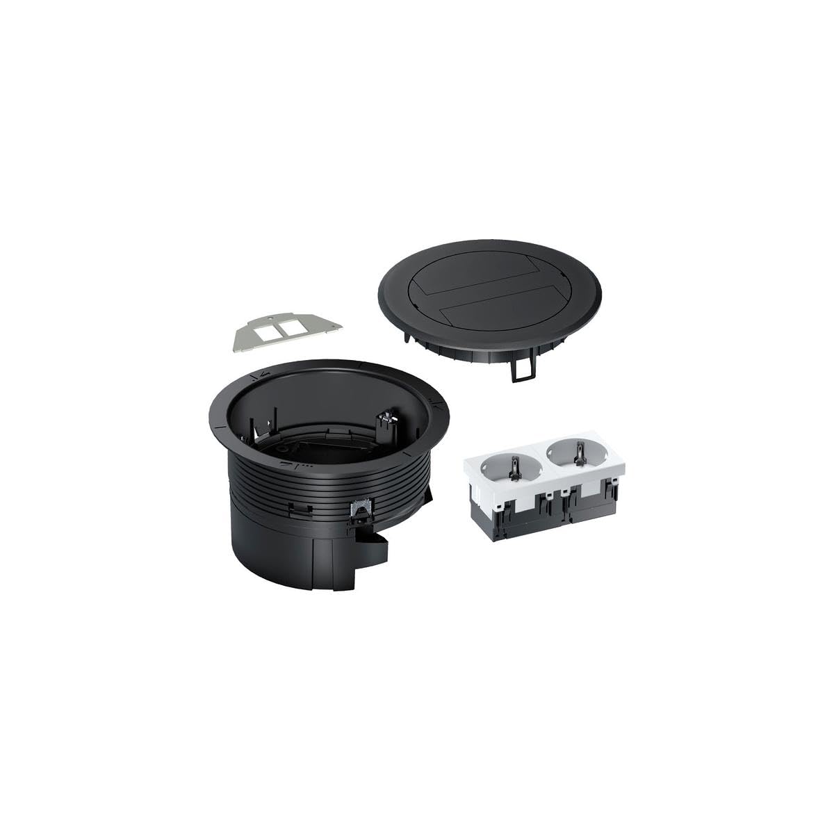 Installationsdose R02, 2xSCHUKO Keystone HAGER BSR02D03