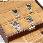 Oyydecor-Watch-Box-12-Slots-Watch-Organizer-Jewelry-Display-Case-Organizer-with-Jewelry-Drawer-for-Storage-and-Display-LockableBrown