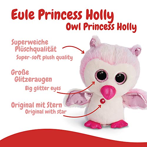 NICI Glubschis: Das Original – Glubschis Eule Princess Holly 15 cm – Kuscheltier Eule mit großen Augen – Flauschiges Plüschtier mit großen Glitzeraugen – Schmusetier für Kuscheltierliebhaber – 46318