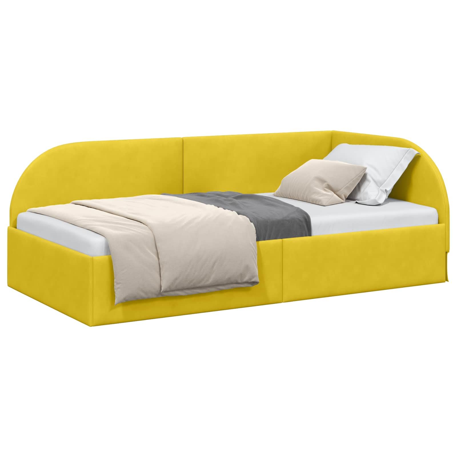 vidaxl cadre de lit d'angle jaune