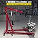 VEVOR Hydraulic Long Ram Jack, with Single Piston Pump and Clevis Base, Manual Cherry Picker w/Handle, for Garage/Shop Cranes, Engine Hoists，3 Tons/6600 lbs Capacity, Black