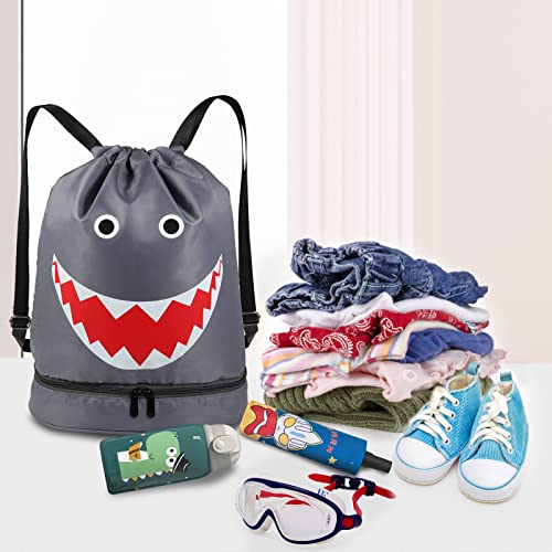 Cute beach bag,Drawstring Sport bag,beach backpack,Dry wet separation backpack, Suitable for swim, travel, camp, beach, dance (Pink)4