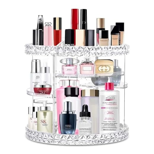 Kosmetisches Basiswasser 500ml, mind. 96% Alkohol, zur Herstellung von DIY Kosmetik von wesentlich. 4 V-HANVER Acryl Make-up Organizer, Kosmetik Aufbewahrung, Vanity Parfüm Halter in Arbeitsplatte Badezimmer Kommode, 360 rotierenden Make-up Stand für Beauty Caddy Hautpflege, Clear & Diamond Pattern