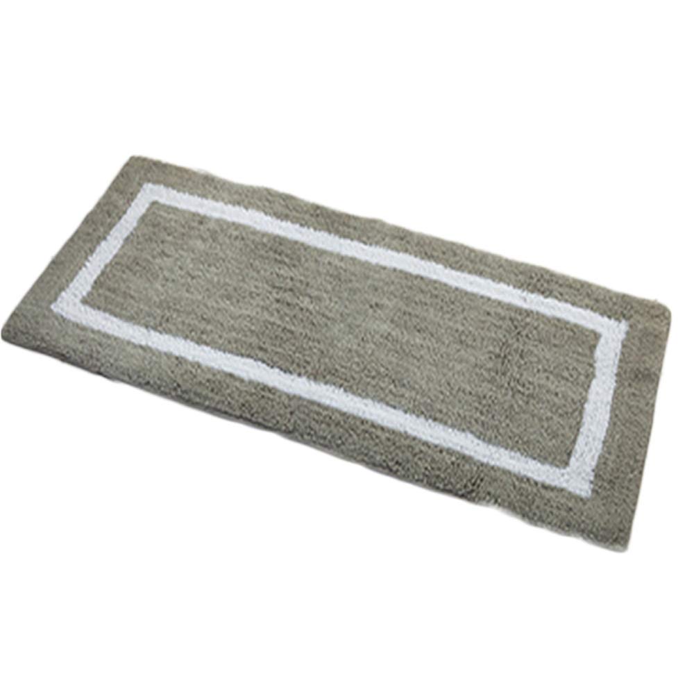Tapis de salle de bain en chenille de coton confortable pour douche et toilettes