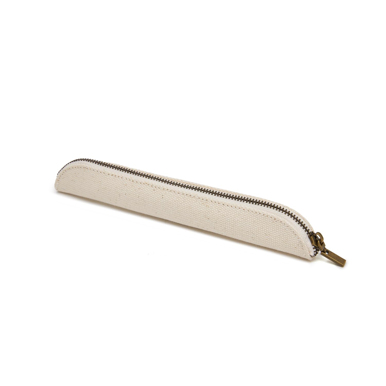 YONBEN Canvas Pencil case cartucheras de maquillaje Pure Color Simple mini Pencil case Apple Pencil Pen case (Beige, S)