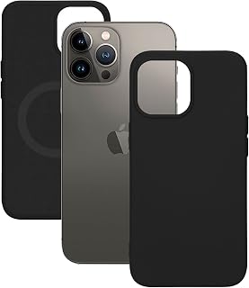 KSIX smart your tech Halbstarre Schutzhülle für iPhone 14 Pro Max, magnetisch, kompatibel mit MagSafe, kabellos, Schwarz, Packaging Free