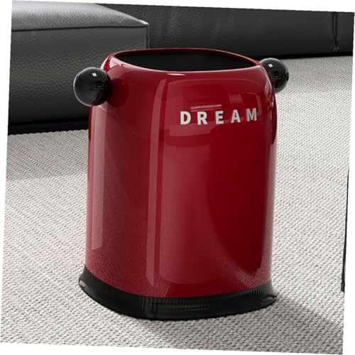 Caneca de basura plástica roja sin tapa grande miniatura 6