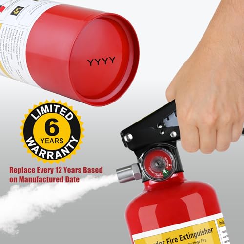 Image of 2 Pack ABC Fire Extinguisher - 2.5lb 1A:10B:C Dry Chemical Fire Extinguisher with Bracket for Home, Business, Boat, Truck, Quick Release Handle, Ideal for Electrical & Grease Fire Extinguisher