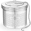 Yomanta Tea Strainer for Loose Tea Extra Large, Tea Infuser with Extended Chain & S-Hook, Tea Filter & Spice Strainer 304 Stainless Steel, Fine Mesh Spice Infuser for Cooking