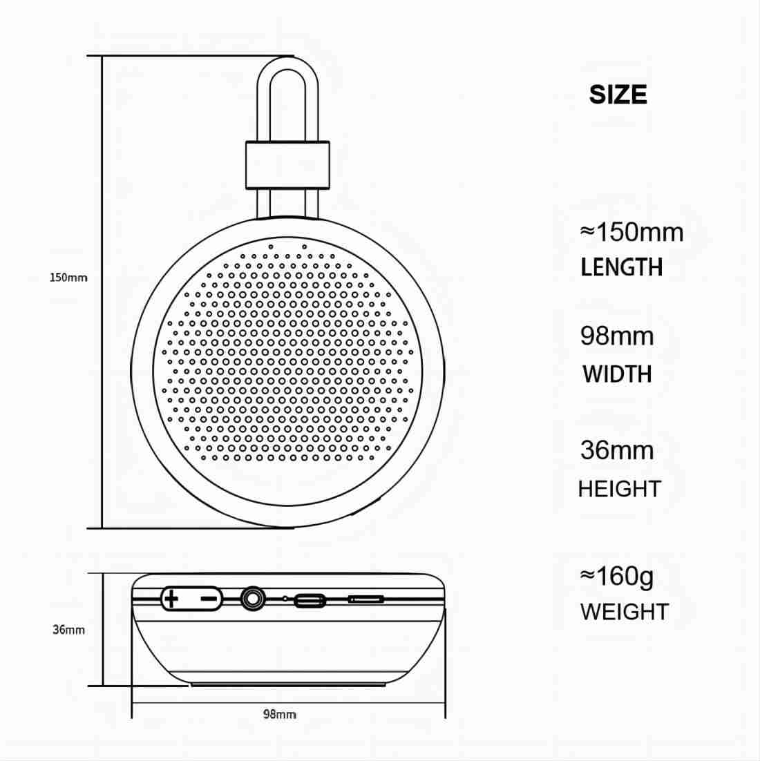 Mini haut-parleur Bluetooth portable, étanche, Bluetooth 5.3, petits haut-parleurs sans fil, prend en charge la carte SD avec longue durée de vie, radio FM intégrée (blanc)