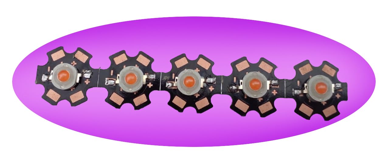 3W Full Spectrum High Power LED with PCB (380nm - 840nm) for Indoor Plant Grow Light, DIY Hydroponics, Seedling & Flowering Setup (Pack of 5)-image-23