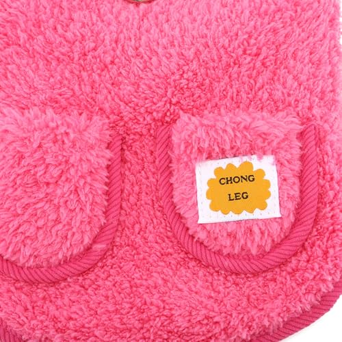 Zunea Hundepullover für Kleine Hunde Fleecepullover Mantel Winter Warm Welpenpullover mit D-Ring Weiche Flauschige Weste Jacken Kaltes Wetter Herbstkleidung Rosa XS