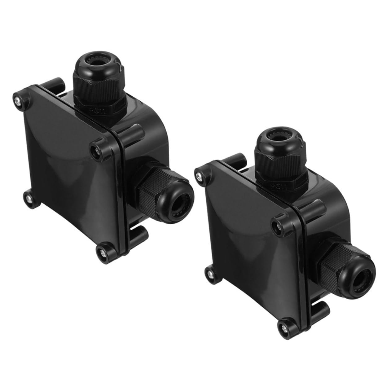 Amosfun 3 Sätze Wasserdichte Anschlussdose Multi Boxen Für Draußen Elektrisches Zubehör Im Freien Schutz Kreuzung Anschlussdosen Wasserdichtes Stecker Plastik Schwarz 2 Stück * 3