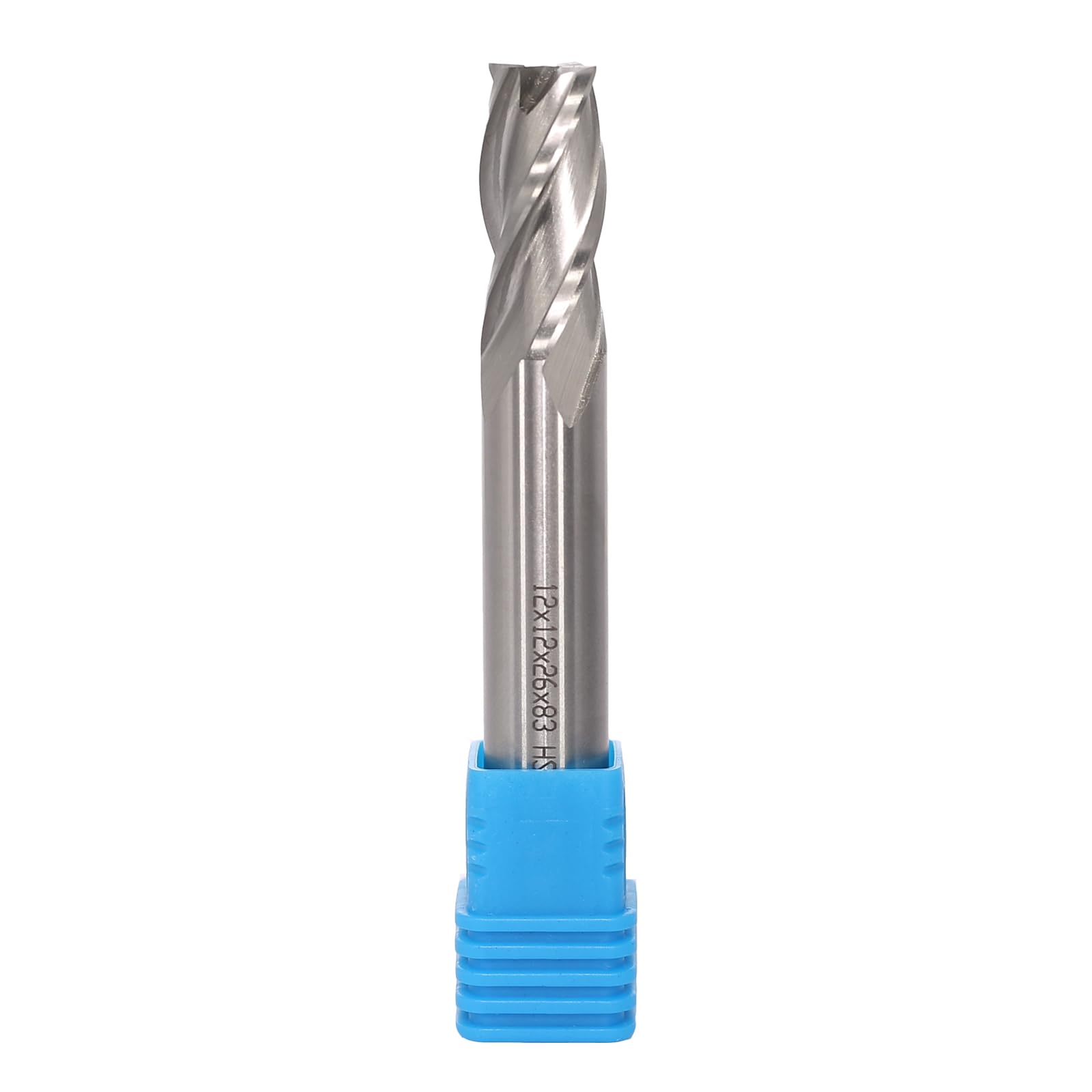 Fraise à Queue CNC 12 mm de Diamètre de Tige, 4 Flûtes, Hélicoïdale HSS pour Aluminium, Bois