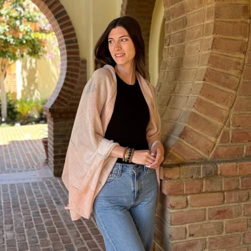 Humble Hilo Loomed Cotton Blend Scarf Shawl Wrap for Women - Lightweight Neck Scarf, Travel Coverup, Formal or a Summer Shawl2