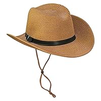 Xiuyer Cowboyhut Strohhut Damen Herren Sonnenhut Sommer Strandhut Westernhut Panama Hut Unisex Cowboy Hut Faltbar Strohhut Krempe Sommerhut (Khaki)