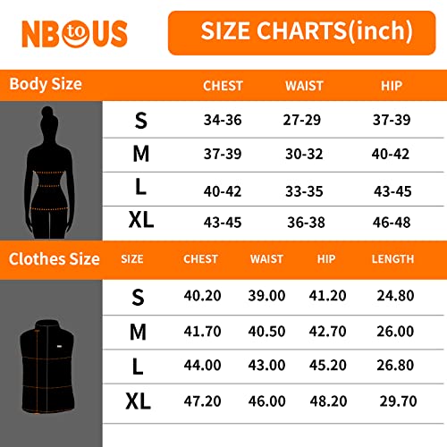 Nbtous Heated Vest For Women Women With 2 X 10000Mah Power Bank, 2 Switch Button,8 Heating Zones Usb Rechargeable Lightweight Usb Electric Heated Vest Outdoor Skiing,Camping #TOP5