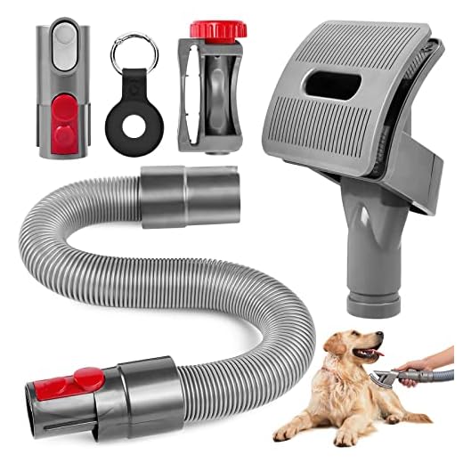 KEEPOW Pet Grooming Kit Compatible with Dyson Vacuum V7 V8 V10 V11 V15 - Pet Dog Brush Hair Vacuum Attachment with Extension Hose, Trigger Lock & Adapter - Ideal for Long/Medium Haired Dogs