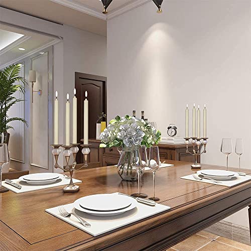 Flameless Window Candles With Remote & Timer, 10" Battery Operated 3D Wick Led Flickering Taper Candle For Christmas Decorations, Removable Silver Holder And Suction Cups Included(6 Pack) #TOP4