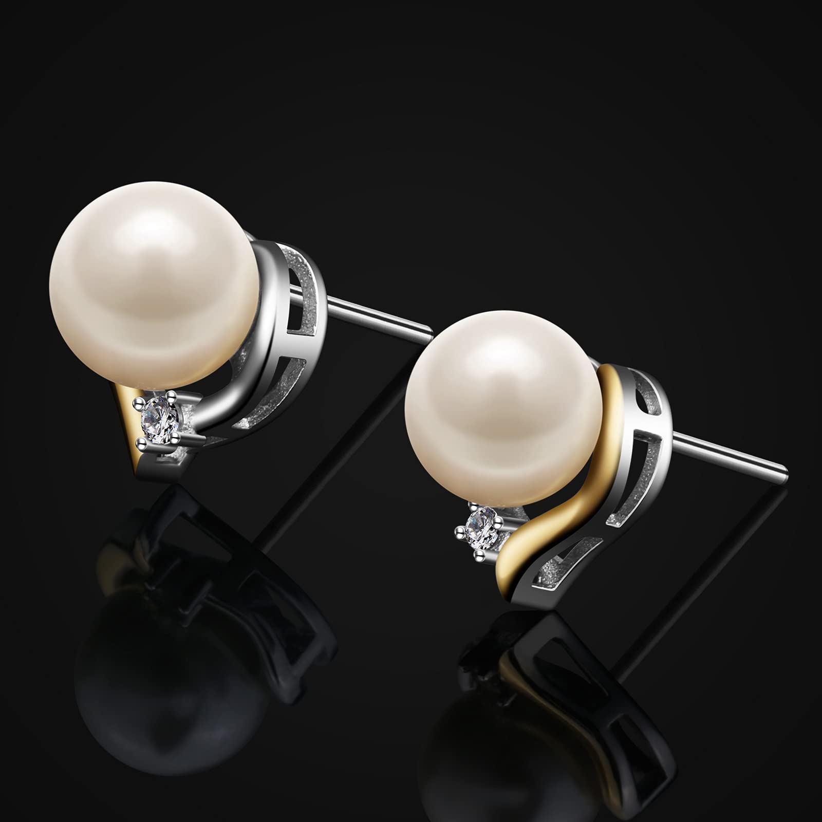 Jewlldeen Orecchini da Donna Argento 925 con Perle Cuore Regali di Gioielli Regalo per Donna/Mogli/sorelle