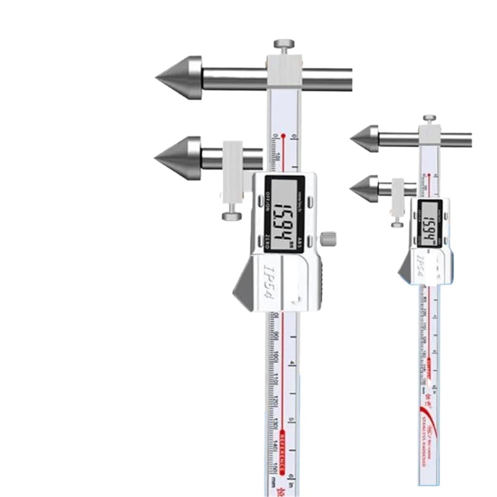 1 szt. 20-500 mm Wysoka precyzja Cyfrowy elektroniczny miernik ze stali nierdzewnej ze stożkową głowicą i odległością środkową(żółty)