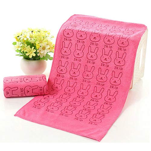 Cute Rabbit Pattern Bath Towels Ultra Soft Absorbent Microfiber Washcloth Hand Face Bath Towels for Baby Kids Infant