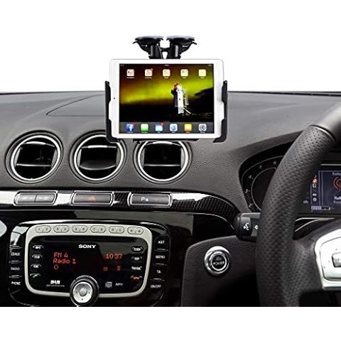 Ultimateaddons® Dual Suction Mount and Car Secure Adjustable Holder Suitable for approx 7-10" Tablet iPad Models Cover