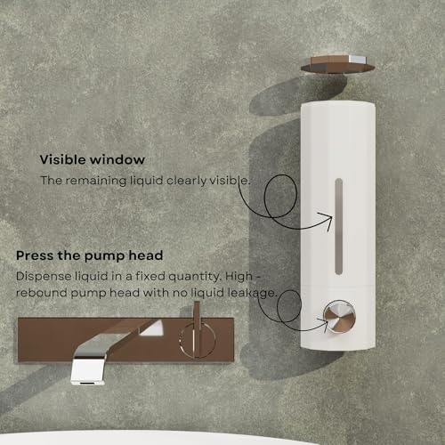 Image of SHALVI Plastic Wall Mounted Liquid Soap Dispenser for Wash Basin with Soap Holder for Bathroom with Toothbrush Holder | Handwash Dispenser Bottle | Soap Stand | Soap Box for Bathroom Accessories