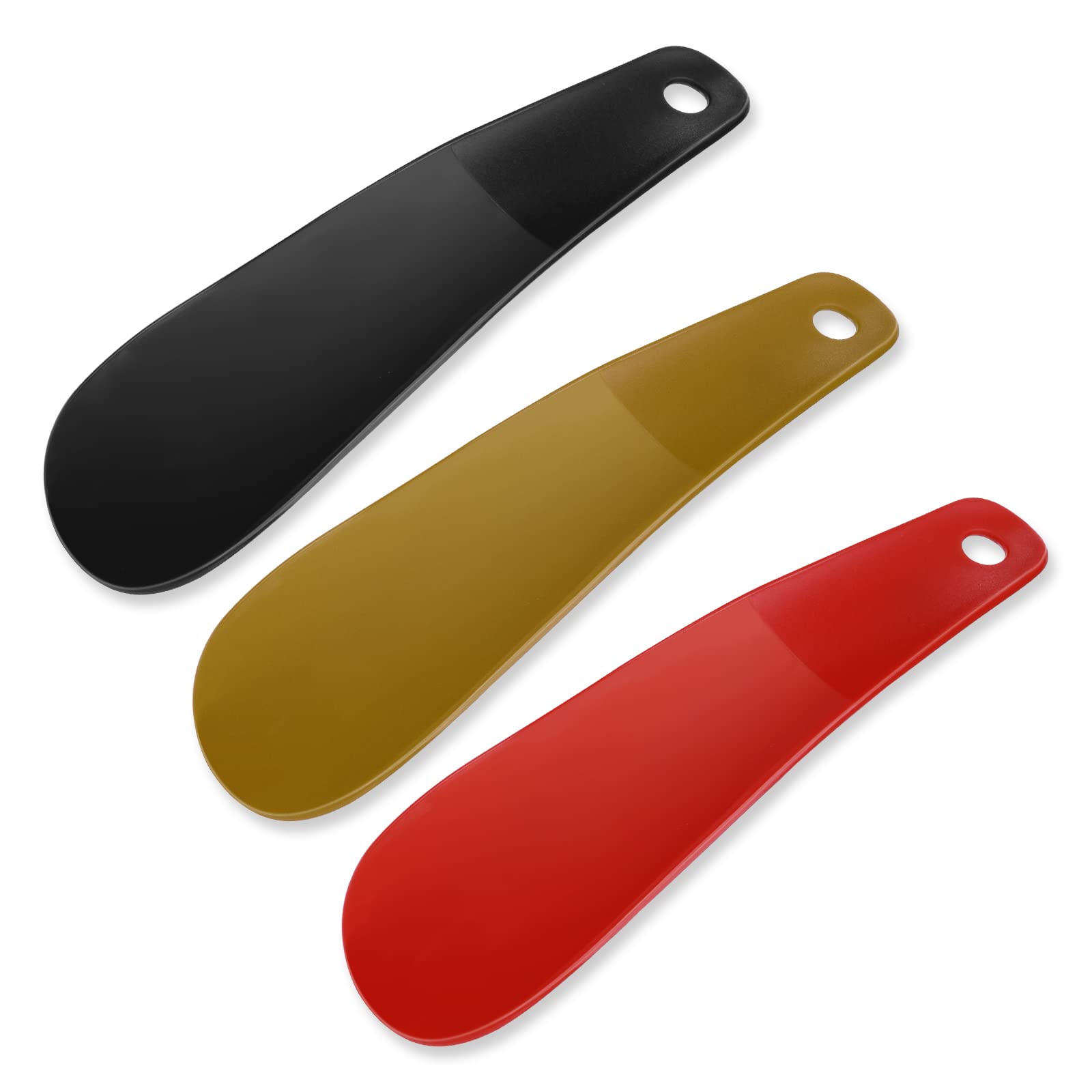 Thinp 3 sztuki małej łyżki do butów, 16 cm plastikowa łyżka z haczykiem, wygodny uchwyt do butów, łatwa pomoc przy zakładaniu butów dla mężczyzn, kobiet, dzieci, osób niepełnosprawnych i osób