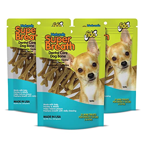 NATURALS Super Breath Dental Care Bones for Dogs – 21 Treats/Pack (3 Pack) – Dog Dental Treats for Small Dogs, Made in USA, Dog Dental Chews Help Reduce Plaque, Tartar Buildup & Freshens Breath NATURALS Super Breath Dental Care Bones for Dogs – 21 Treats/Pack (3 Pack) – Dog Dental Treats for Small Dogs, Made in USA, Dog Dental Chews Help Reduce Plaque, Tartar Buildup & Freshens Breath